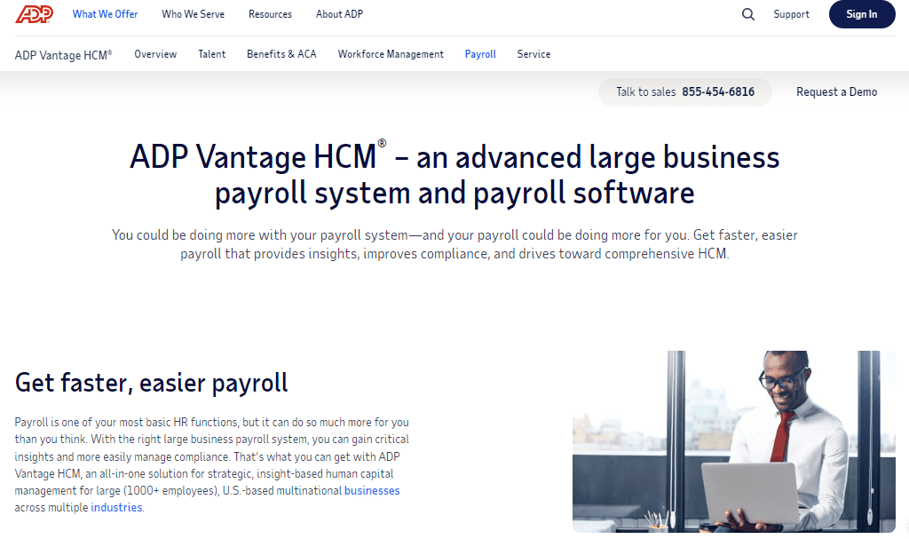 ADP Vantage payrolling software 