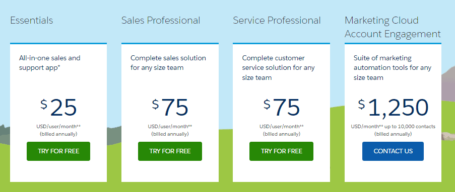 Salesforce CRM pricing