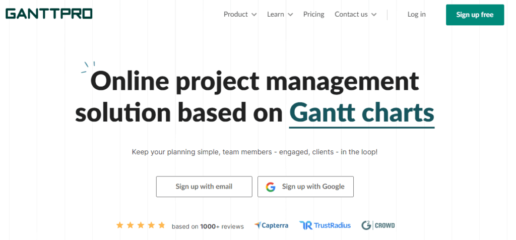 Ganttpro project management software 