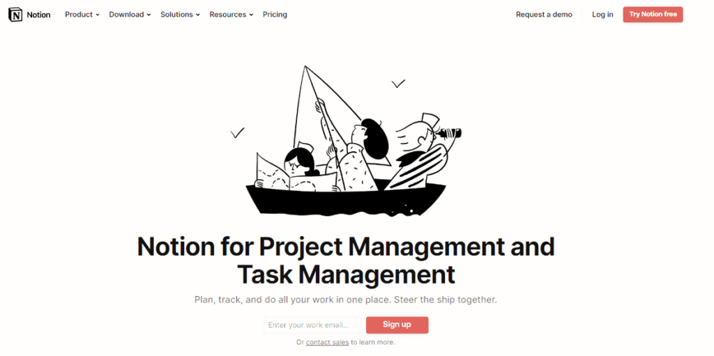 Notion project management software 