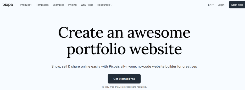 Pixpa Website Builder 