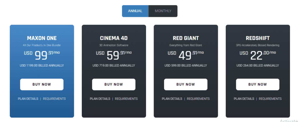 Cinema 4D Pricing